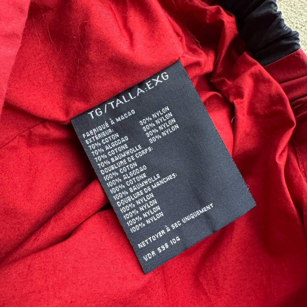 Vintage Nautica Sailing Jacket Mens XL Red Blue Colorblock Hideaway Hood Flaw - Picture 13 of 14